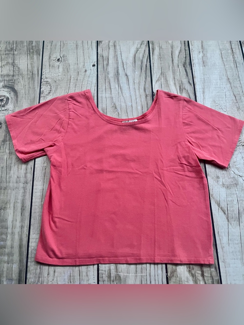 Vintage Stefano International 90s Y2K Pink Crop Top L Girly Preppy Cottage USA